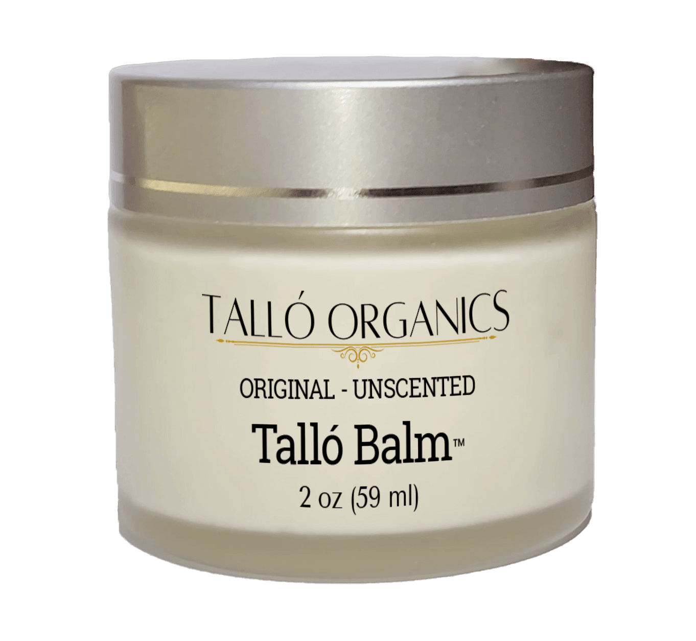 A jar of Talló Balm. Indulge in luxury skincare with Talló Balm. Feel the transformation as it nourishes your skin, leaving it velvety soft and radiant with a youthful glow.